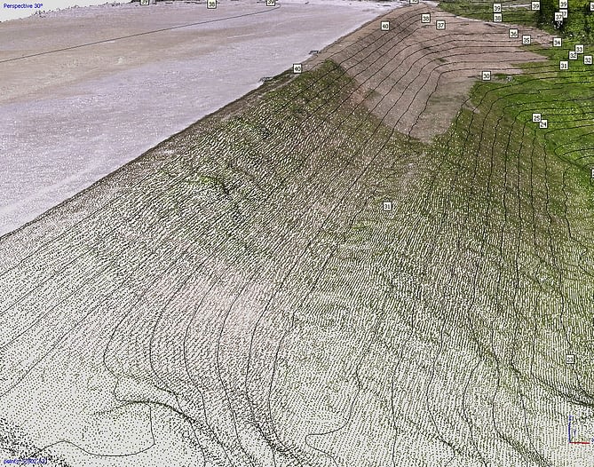 Curvas de nuvem landfil capturadas por drone